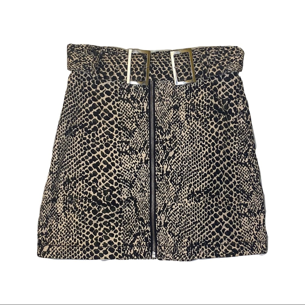 TOPSHOP Leopard Print Skirt with Belt - SIZE 2 US